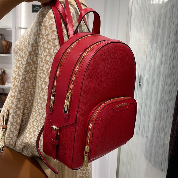 Michael Kors Jaycee Medium Pebbled Leather Backpack
Bright Red NWT - Picture 10 of 16